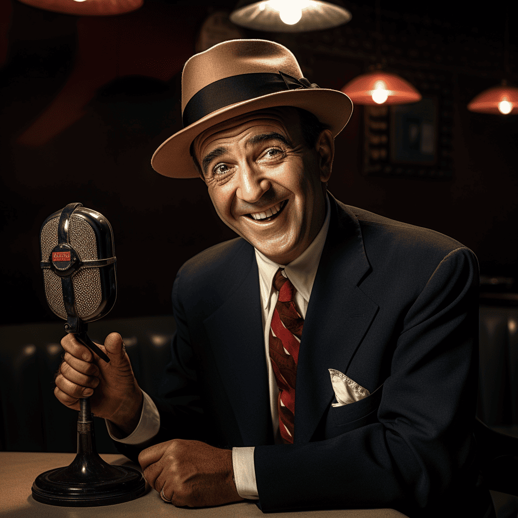 An old-time radio comedian having fun.